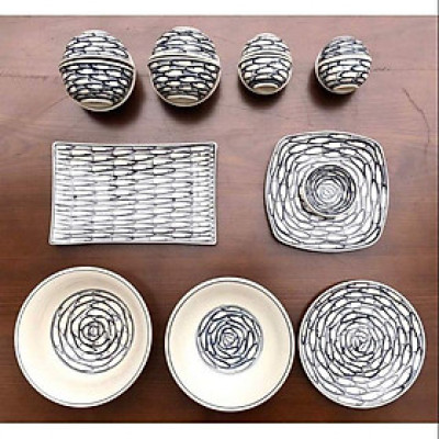 BỘ ĐỒ ĂN VẼ CÁ ĐÀN(Vẽ tay kĩ)