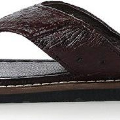 Dép nam da đà điểu Huy Hoàng màu nâu đất HT7414