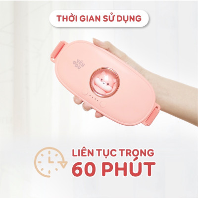 Máy massage chườm nóng giảm   bụng kinh nguyệt, Đai matxa tan mỡ bụng làm ấm nhiệt hồng ngoại rung tan mỡ toàn thân