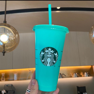 Combo 5 Ly Cốc Uống Nước Starbuck Đổi Màu Theo Nhiệt Độ Độc ĐÁo Có Thể Tái Sử Dụng - Tặng Kèm Nắp Và Ông Hút - Hàng Loại 1- Chính Hãng MINIIN