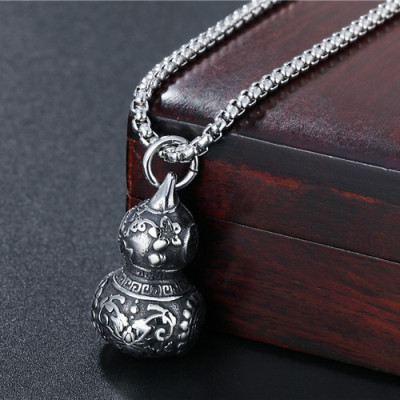 Dây chuyền phong thủy bằng Tittan mặt hình hồ lô Tài Lộc - HL01