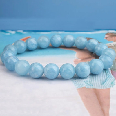 Vòng tay phong thủy, vòng tay nữ đá Aqua xanh cho Nữ cầu Tài Lộc Duyên