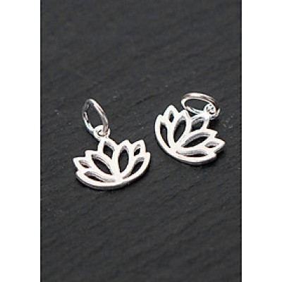Combo 4 cái charm bạc hình hoa sen treo - Ngọc Quý Gemstones