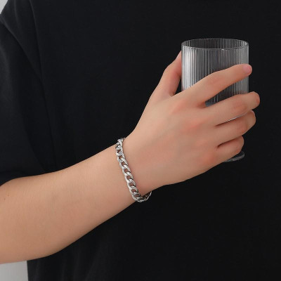 Vòng tay nam - Lắc tay nam nữ kiểu lặc đơn đẹp sang trọng titan thép không gỉ trangsucpt PTLTNA76