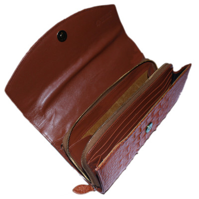 Túi Đeo Chéo Nữ Da Cá Sấu Huy Hoàng HT6230 (14.5 x 24.5 cm) - Vàng