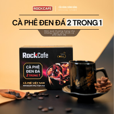 RockCafe - Cà phê đen đá 2 trong 1 (Hộp 15 gói x 16 gr)