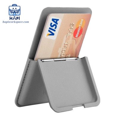 Ví da đựng thẻ hàng chính hãng WiWU Mag Wallet Wi-WM001: Kiêm giá đỡ tiện lợi cho điện thoại, tương thích MS