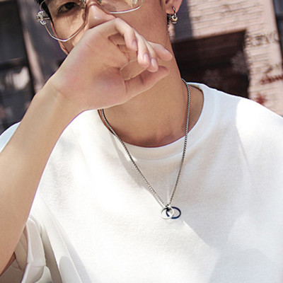 Mặt dây chuyền 3 vòng MDC346 (Màu bạc, xanh)