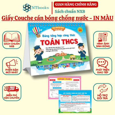Sách - Combo Bộ Lịch Bảng Tổng Hợp Công Thức Toán Và Tiếng Anh THCS - Phiên Bản 5.0