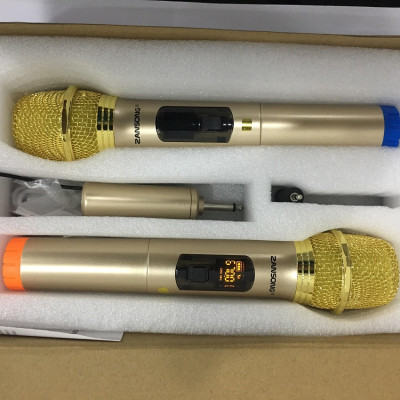 Bộ 2 micro không dây ZANSONG S28 sóng UHF Wireless dành cho Amly , loa kéo loa karaoke - Hỗ trợ các thiết bị có jack cắm 3.5mm và 6.5mm - Hàng Nhập khẩu