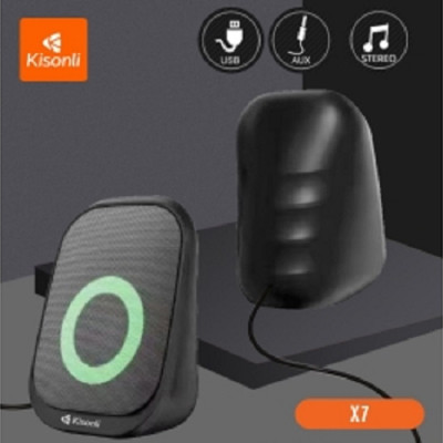 Loa vi tính 2.0 Kisonli X7 Black LED - JL -HÀNG CHÍNH HÃNG