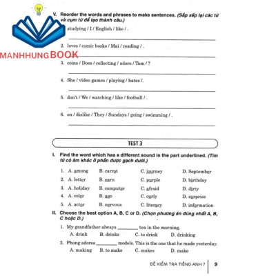 sách - đề kiểm tra tiếng anh 7 (dùng kèm sách giáo khoa kết nối)