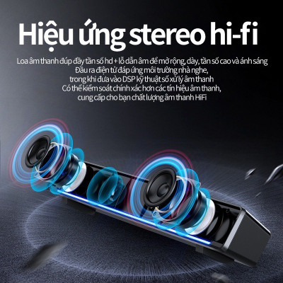 Loa Vi Tính V196 Bản Nâng Cấp - Bass Êm, Âm Thanh Siêu Trầm - Công Suất 6W - Hàng Chính Hãng