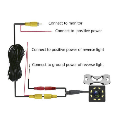Camera Lùi Dành Cho Ô Tô Chống Nước 8 LED Vuông - Hàng Nhập Khẩu