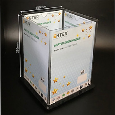 Kệ mica 4 mặt A5 Enter E24C 150x210mm đế xoay (10)