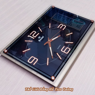 Đồng Hồ Cao Cấp EASTAR Có DẠ QUANG & LỊCH và NHIỆT KẾ ĐIỆN TỬ - Máy KIM TRÔI - Tặng Pin Maxell - Decor Trang Trí Nhà - BH 1 Năm