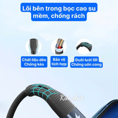 Dây sạc LI-TOP LX73 100W, chân cắm Type C, dây bọc lớp cao su mềm chống rách, đầu lưới SR chống uốn, hàng chính hãng