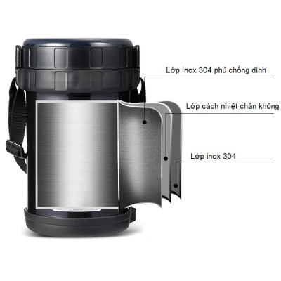 Hộp cơm giữ nhiệt 3 ngăn Zojirushi 1.47L SL-XE20-AD, sản xuất tại Thái Lan