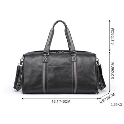 Túi trống du lịch BHM4014 Da bò thật, có ngăn để giày riêng.