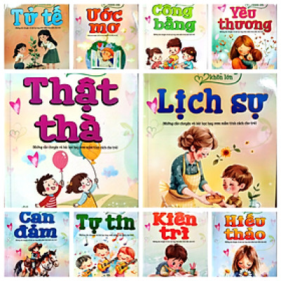 Combo Bộ sách: Cùng Con Khôn Lớn (Bộ 10 cuốn) - Những Câu Chuyện Và Bài Học Hay Ươm Mầm Tính Cách Cho Trẻ (Tặng hộp màu bất kỳ)