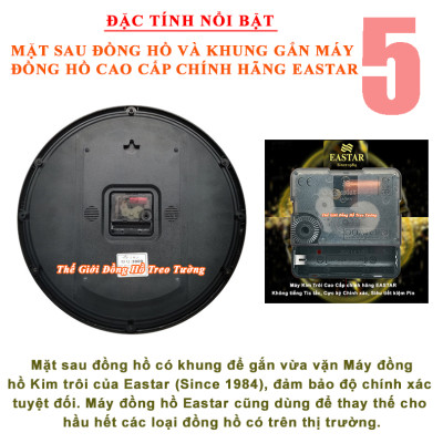 Đồng Hồ EASTAR KIM TRÔI SỐ NỔI 3D Có DẠ QUANG và NHIỆT ẨM KẾ CƠ (Không Dùng Pin) - Màu Trắng - Tặng Pin Maxell