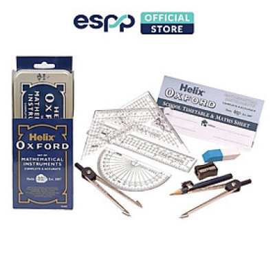 9 món Bộ thước + compa OXFORD - Xanh đen - HELIX