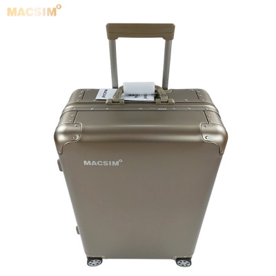 Vali tay kéo cao cấp chất liệu hợp kim nhôm nguyên khối MS1318 Macsim màu ti-gold cỡ 24inches