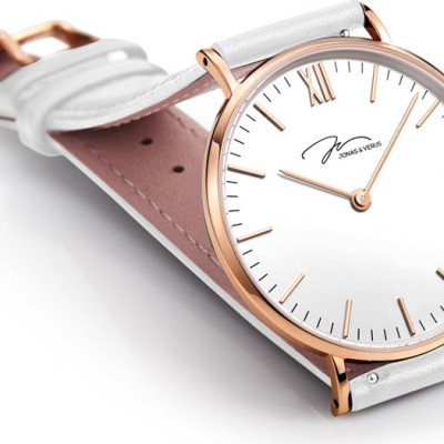 Đồng hồ đeo tay Nữ hiệu JONAS & VERUS X01646-Q3.PPWLW, Máy Pin (Quartz), Kính sappire chống trầy xước, Dây Da Italy