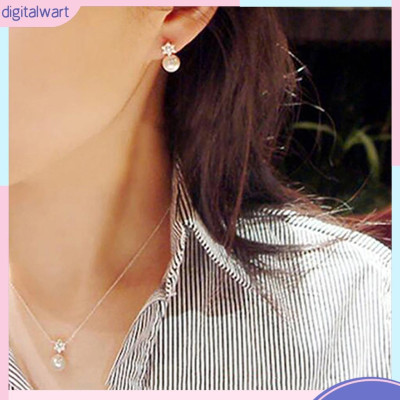 Đôi khuyên tai đính đá và ngọc trai giả xinh xắn dành cho nữ