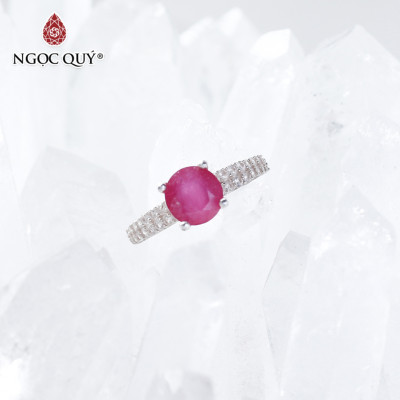  Nhẫn bạc nữ đá Ruby mệnh hỏa ,thổ - Ngọc Quý Gemstones