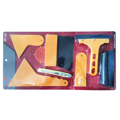 Bộ dụng cụ 7 món dùng dán Tem Decal xe Ô tô Xe Máy - Tặng 1 bộ dán gương hậu