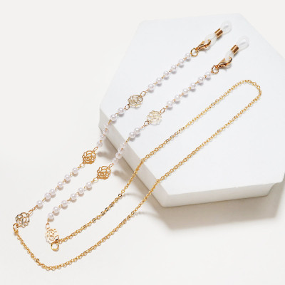 Chuỗi đeo gọng kính hoa hồng thanh lịch sang chảnh dây đeo khẩu trang chống lạc dây đeo tai nghe bluetooth airpod