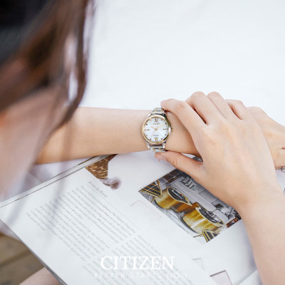 Đồng Hồ Nữ Citizen Eco-Drive Dây Thép Không Gỉ EM0506-77A - Mặt Trắng (32mm)