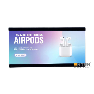 Bảng thông tin nhôm Enter AL14 80x50mm, Khung thông tin sản phẩm, Khung bảng giá siêu thị, Tag thông tin mini