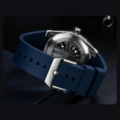 Đồng hồ nam chính hãng IW CARNIVAL IW711G-2 Kính sapphire ,chống xước ,Chống nước 50m ,Bảo hành 24 tháng,Máy cơ (Automatic),dây cao su cao cấp, mặt xanh thiết kế đơn giản dễ đeo