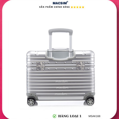 Vali hợp kim nhôm nguyên khối cao cấp Macsim Aksen hàng loại 1 MSAK168 Nhãn hiệu Macsim cao cấp 17 inches màu gold- bạc