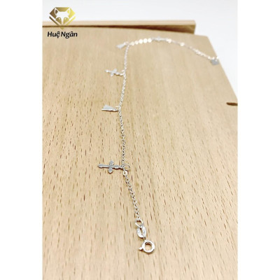 Lắc chân bạc Ý 925 Huệ Ngân - Thánh Giá và Chuông BJ8