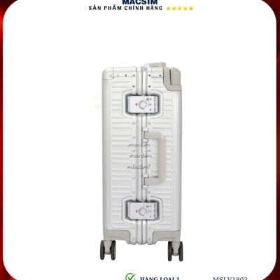 Vali hợp kim nhôm cao cấp Macsim MSLV1803 cỡ 20 inches, 24inches màu bạc hàng loại 1