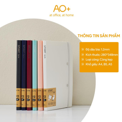 Bìa kẹp trình ký Smart A4 gập thành A5, thường hiệu AO+
