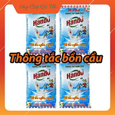 Combo 4 gói Bột thông tắc bồn cầu bể phốt Hando 300Gr