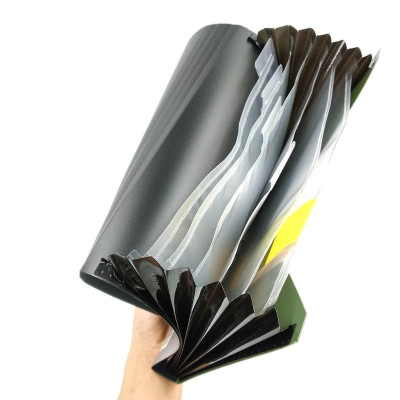 Bìa Cặp Stacom 6 Ngăn A4 D202 - Màu Xanh Lá