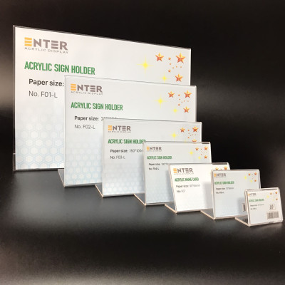 Kệ mica 1 mặt Enter F04-L 100x75mm A7 ngang, Kệ menu chữ L, Khung thông tin sản phẩm, Khung bảng giá, Kệ trưng bày để bàn