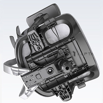 Ghế lưới Engonomic khung nhựa trắng ngả lưng thư giãn 125 độ CM4533-1M Nội thất Capta