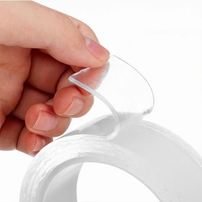 Cuộn băng keo trong suốt đa năng dán siêu dính trên mọi bề mặt, keo nano 2 mặt chống thấm tiện lợi dài 3cmx5m Cuộn keo chống thấm nhà bếp trong suốt