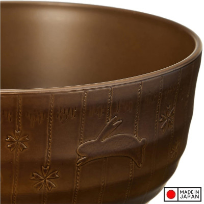 Bát nhựa vân gỗ thỏ mộng Yume Usagi - Hàng nội địa Nhật Bản