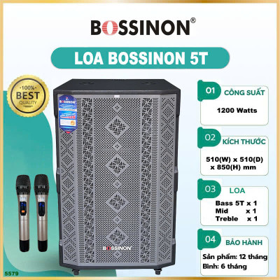 Loa kéo công suất lớn bass 50 đơn Bossinon W-AM5579AK- CÔNG SUẤT 1.200W- Hàng Chính Hãng