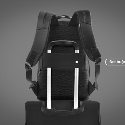 Balo laptop 14” KINGBAG VICTOR sang trọng, siêu mỏng, tích hợp USB, trượt nước, ngăn chống trộm, màu đen - Hàng chính hãng