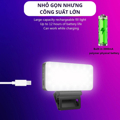 Đèn led RGB Z1 hỗ trợ ánh sáng quay, chụp ảnh có kèm phụ kiện gắn thiết bị - Hàng chính hãng