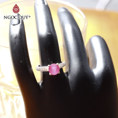  Nhẫn bạc nữ đá Ruby mệnh hỏa ,thổ - Ngọc Quý Gemstones