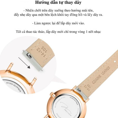 Đồng hồ đeo tay Nữ hiệu JONAS & VERUS X01856-Q3.PPWLH, Máy Pin (Quartz), Kính sapphire chống trầy xước, Dây Da Italy